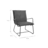 Fauteuil marron et métal noir mercy