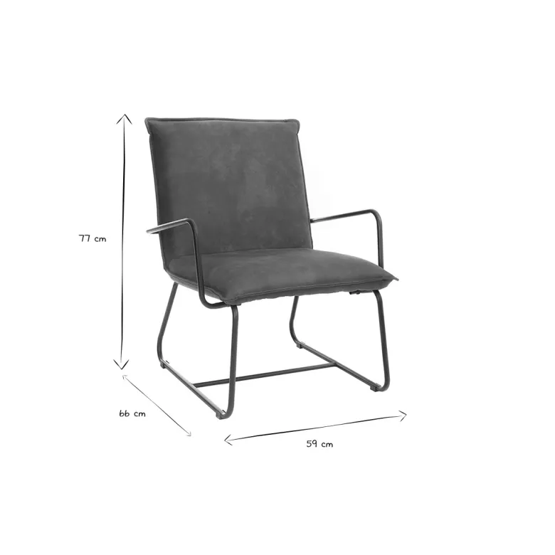 Fauteuil marron et métal noir mercy
