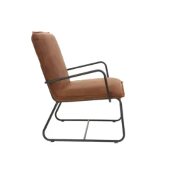 Fauteuil marron et métal noir mercy