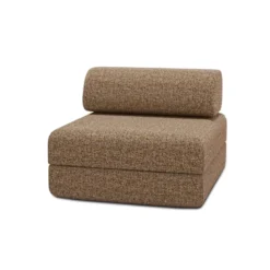 Fauteuil modulable et convertible - tissu tweed Marron