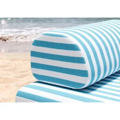 Fauteuil modulable - tissu extérieur à rayures Bleu