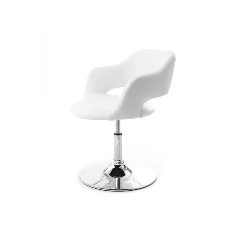 Fauteuil pivotant blanc et acier chromé jessy