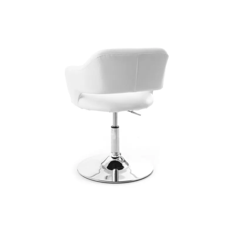 Fauteuil pivotant blanc et acier chromé jessy