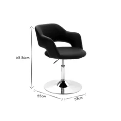 Fauteuil pivotant blanc et acier chromé jessy
