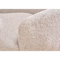 Fauteuil pivotant en tissu effet bouclette beige et métal noir bowie