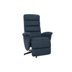 Fauteuil pivotant relax manuel en tissu chenille bleu foncé nelson