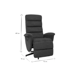 Fauteuil pivotant relax manuel en tissu chenille bleu foncé nelson