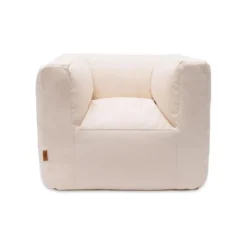 Fauteuil pouf enfant blanc twill natural