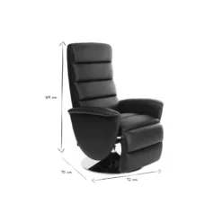 Fauteuil relax manuel noir nelson