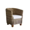 Fauteuil rond en kubu naturel