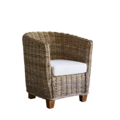 Fauteuil rond en kubu naturel