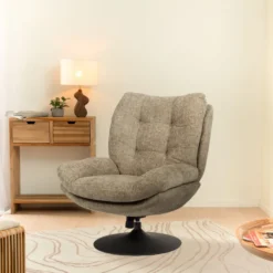 Fauteuil taupe avec piètement noir Taupe