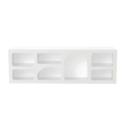 Ferlis buffet bas 7 niches design organique blanc 160x50cm
