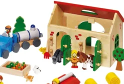 Ferme en bois jouet goki