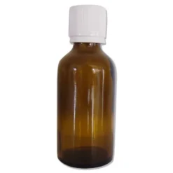 Flacon esterel en verre ambré - 2.5 ml à 50 ml bouchage - capsule compte goutt
