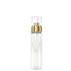 Flacon 100 ml transparent avec pompe crème or