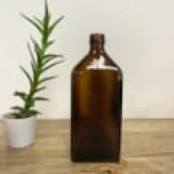 Flacon rectangle verre ambré - 500 ou