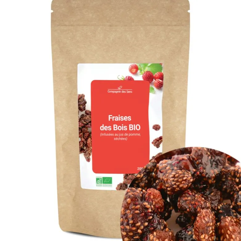Fraises des bois bio - 200g (infusées au jus de pomme, séchées)