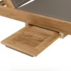 Fun - bain de soleil en bois teck et textilène couleur taupe