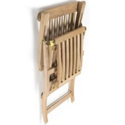 Fun - chaise longue de jardin en bois teck brut