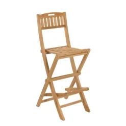Fun - chaise pliante de bar jardin en bois teck