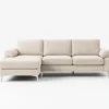 Galway canapé d'angle gauche 4-5 places en velours beige