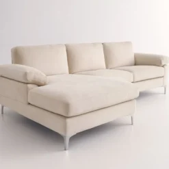 Galway canapé d'angle gauche 4-5 places en velours beige