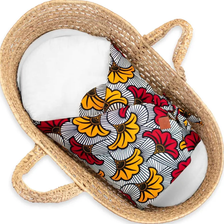 Gigoteuse emmaillotage coton wax rouge