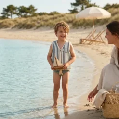 Gilet de natation pour enfant en néoprène bleu