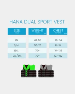 Gilet hana nylon 50n vert 2xl 3xl