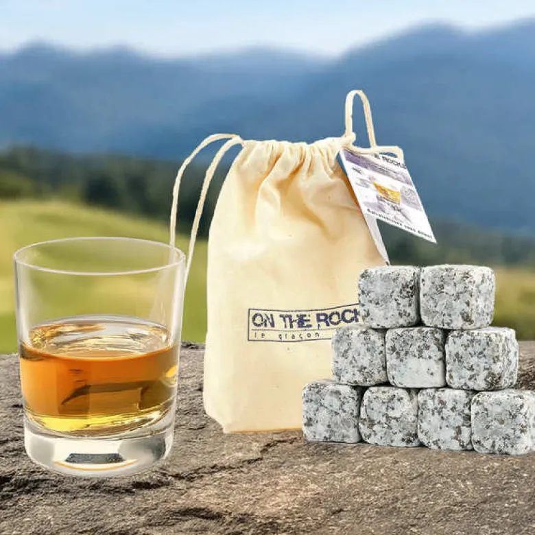 9 glaçons granit aubrac + sachet coton