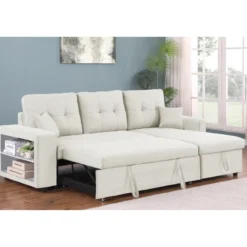 Glasgow canapé d'angle convertible beige 4 places