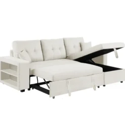 Glasgow canapé d'angle convertible beige 4 places