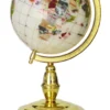 Globe terrestre 15cm blanc 1 pied