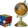 Globe terrestre 8cm cuivre pied doré
