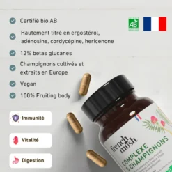 Gélules complexe 5 champignons vitalité, digestion, immunité French Mush