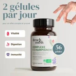 Gélules complexe 5 champignons vitalité, digestion, immunité French Mush