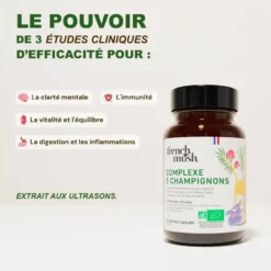 Gélules complexe 5 champignons vitalité, digestion, immunité French Mush