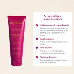 Gommage hydratant régénérant fesses jambes bio Made in France 125 ml Mymosa