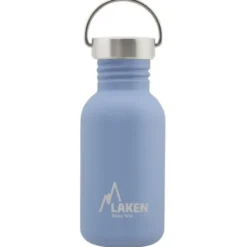 Gourde inox laken basic steel 0,5l bleue avec bouchon vintage