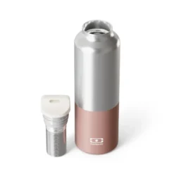 Gourde isotherme infuseur et dragonne 500ml rose moka