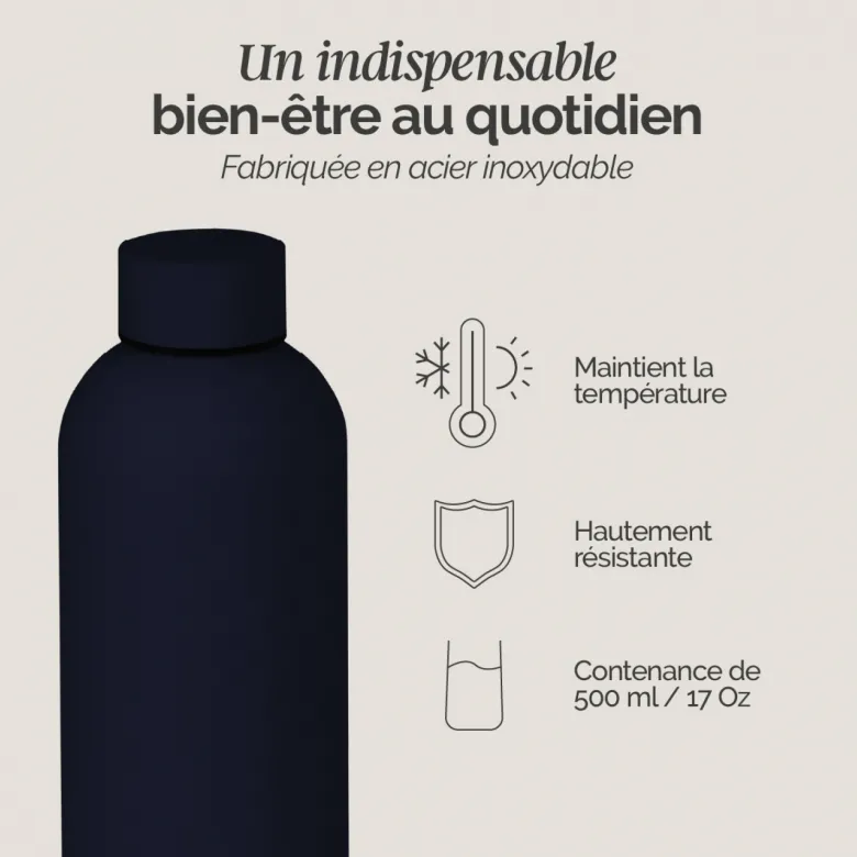 Gourde isotherme 500ml - gris