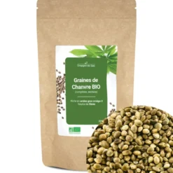 Graines de chanvre de bretagne bio - 200g (complètes, séchées) - riche en oméga-