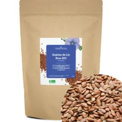 Graines de lin brun bio - 1kg (complètes) - riche en oméga-3