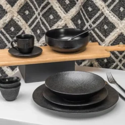 Grande assiette creuse vésuvio 25 cm Noir