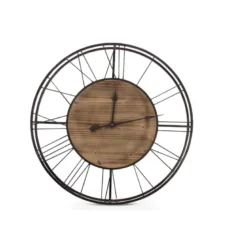 Grande horloge ancienne bois marron -