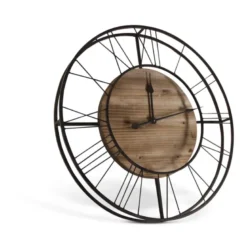 Grande horloge ancienne bois marron -