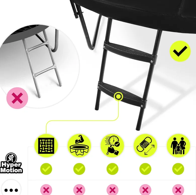 Grand trampoline de jardin 366cm (12ft) avec filet de protection et échelle