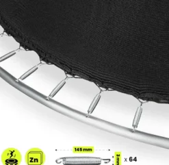 Grand trampoline de jardin 366cm (12ft) avec filet de protection et échelle
