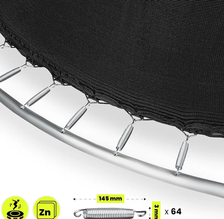 Grand trampoline de jardin 366cm (12ft) avec filet de protection et échelle